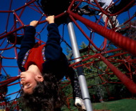 girl hanging upside down